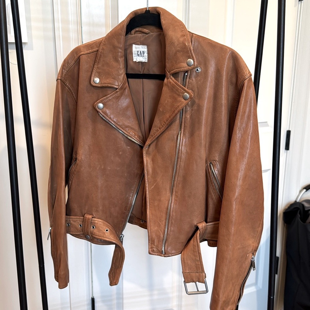 Gap, leather jacket, size M